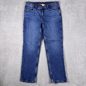 Duluth‎ Trading Co Womens Jeans 10x29 Straight Leg Blue Denim Flannel Lined
